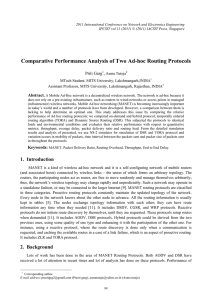 Comparative Performance Analysis of Two Ad-hoc Routing Protocols Priti Garg ,