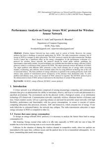 Performance Analysis on Energy Aware MAC protocol for Wireless Sensor Network and