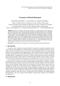 Taxonomy of Hybrid Honeypots Hamid Mohammadzadeh.e.n , Masood Mansoori and Roza Honarbakhsh