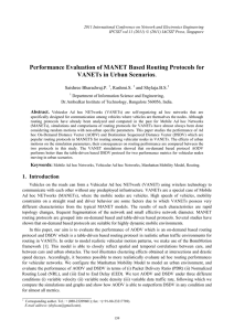 Performance Evaluation of MANET Based Routing Protocols for Saishree Bharadwaj.P. , Rashmi.S.