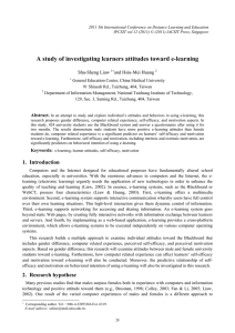 A study of investigating learners attitudes toward e-learning Shu-Sheng Liaw