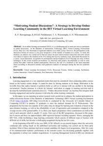 “Motivating Student Discussions”- A Strategy to Develop Online