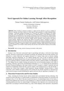 Novel Approach For Online Learning Through Affect Recognition  Abstract