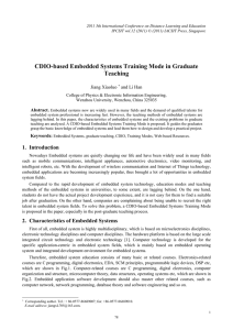 CDIO-based Embedded Systems Training Mode in Graduate Teaching Jiang Xiaoluo and Li Han