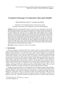 Evaluation of Passenger Car Equivalent Values under Rainfall Hashim Mohammed Alhassan