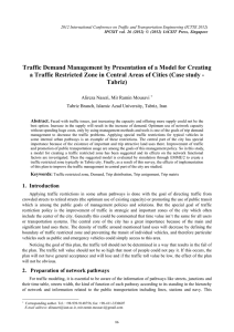 Traffic Demand Management by Presentation of a Model for Creating