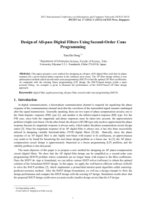Design of All-pass Digital Filters Using Second-Order  Cone Programming  Tian-Bo Deng