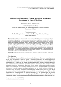 Mobile Cloud Computing: Critical Analysis of Application Deployment in Virtual Machines