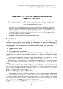 Encroachment of E-Tools in Computer Science Education Mr. Khamis Faraj Alarabi