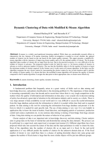 Dynamic Clustering of Data with Modified K-Means Algorithm