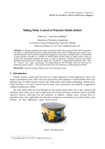 Sliding Mode Control of Wheeled Mobile Robots Tisha Jose