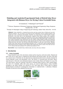 Modeling and Analytical Experimental Study of Hybrid Solar Dryer