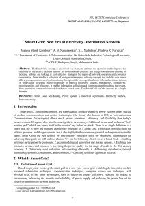 Smart Grid: New Era of Electricity Distribution Network Mahesh Manik Kumbhar