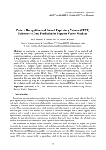 Pattern Recognition and Forced Expiratory Volume (FEV1)