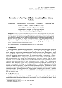 Properties of a New Type of Plaster Containing Phase-Change Material