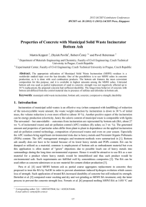 Properties of Concrete with Municipal Solid Waste Incinerator Bottom Ash Martin Keppert
