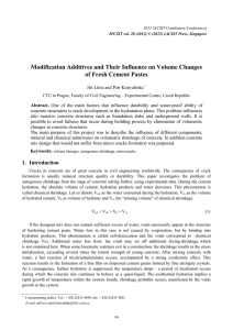 Modification Additives and Their Influence on Volume Changes