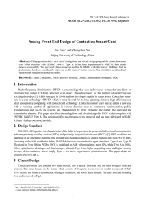 Analog Front End Design of Contactless Smart Card Jie Tian Abstract.