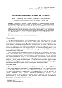 Performance Evaluation of VMware and VirtualBox  Deepak K Damodaran