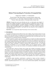 Robust Watermarking for Protection of Geospatial Data Sangita Zope- Chaudhari