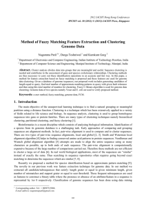 Method of Fuzzy Matching Feature Extraction and Clustering Genome Data Nagamma Patil