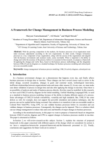 A Framework for Change Management in Business Process Modeling Maryam Yarmohammadi