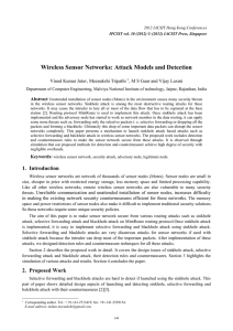 Wireless Sensor Networks: Attack Models and Detection