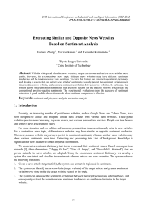 Extracting Similar and Opposite News Websites Based on Sentiment Analysis Jianwei Zhang
