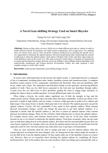 A Novel Gear-shifting Strategy Used on Smart Bicycles Tsung-Yin Lin