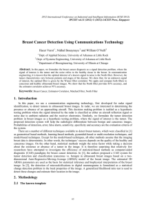 Breast Cancer Detection Using Communications Technology Hacer Varol , Nidhal Bouaynaya