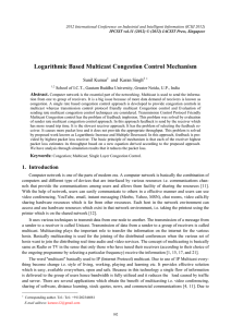 Logarithmic Based Multicast Congestion Control Mechanism Sunil Kumar and  Karan Singh