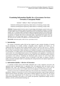 Examining Information Quality for e-Governance Services: Towards a Conceptual Model Amritesh