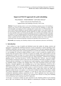 Improved MACO approach for grid scheduling Parisa Rahmani , Mehdi Dadbakhsh