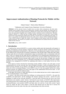 Improvement Authentication of Routing Protocols for Mobile Ad Hoc Network Ahmad Alomari