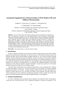 Automated Equipment for Characterization of Web Media (COF and Stiffness Measurement)