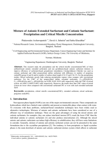 Mixture of Anionic Extended Surfactant and Cationic Surfactant: