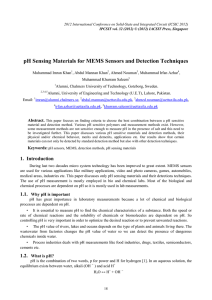 pH Sensing Materials for MEMS Sensors and Detection Techniques