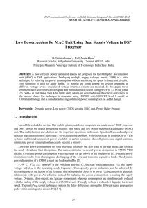 Low Power Adders for MAC Unit Using Dual Supply Voltage... Processor B. Sathiyabama ,