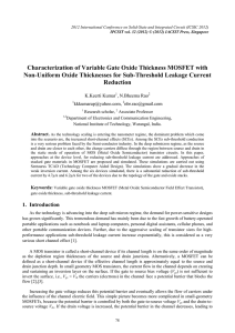 Characterization of Variable Gate Oxide Thickness MOSFET with