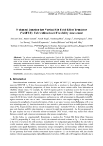 N-channel Junction-less Vertical Slit Field-Effect Transistor (VeSFET): Fabrication-based Feasibility Assessment