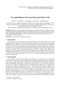Core-shell Silicon Nan wires Decorated Solar Cells  Rui Ren , Jian Wang