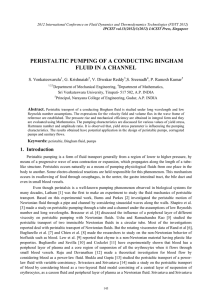 PERISTALTIC PUMPING OF A CONDUCTING BINGHAM FLUID IN A CHANNEL S. Venkateswarulu