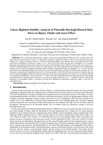 Linear Biglobal Stability Analysis of Poiseuille-Rayleigh-B Jun Hu , Daniel Henry