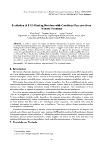 Prediction of FAD Binding Residues with Combined Features from Primary Sequence