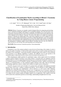 Classification of Examination Marks according to Bloom’s Taxonomy  A. K. Junoh