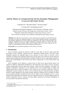 Activity Theory as a Framework for Service Encounter Management: Yung-Hsiu Lin ,
