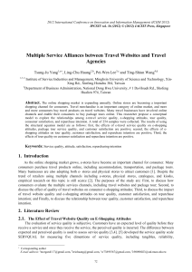 Multiple Service Alliances between Travel Websites and Travel Agencies Tsung-Ju Yang