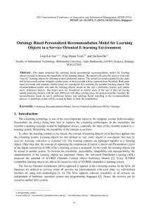 Ontology Based Personalized Recommendation Model for Learning