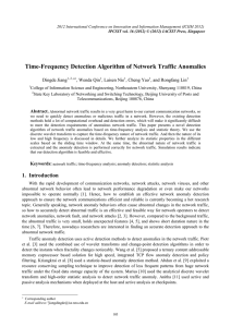 Time-Frequency Detection Algorithm of Network Traffic Anomalies Dingde Jiang , Wenda Qin