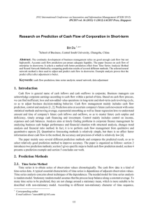 Research on Prediction of Cash Flow of Corporation in Short-term Bin Du